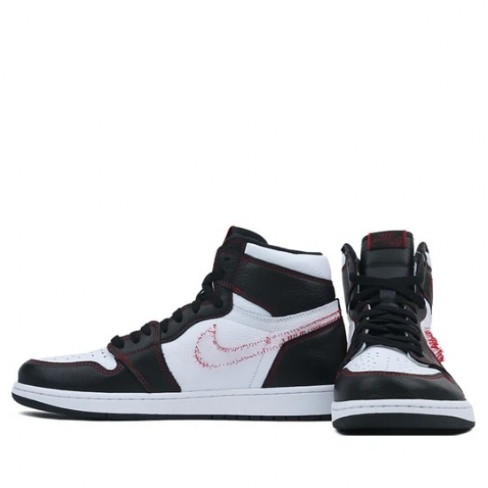 Nike Air Jordan 1 Retro High DefiantWhite Black Gym Red Homme/Femme Chaussure CD6579-071