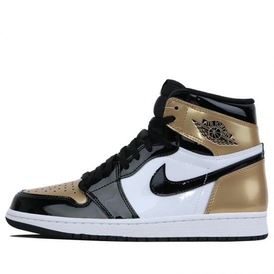 Nike Air Jordan 1 Retro High NRG Patent Gold Toe Femme/Homme Chaussure 861428-007