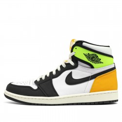 Nike Air Jordan 1 Retro High "White Black Volt University Gold" Femme/Homme Chaussure 555088-118