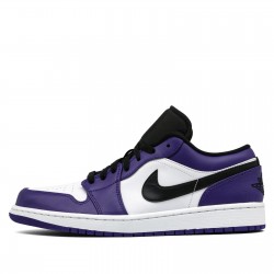 Nike Air Jordan 1 Low "Court Purple White" Homme/Femme Chaussure 553558-500