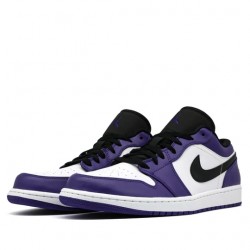 Nike Air Jordan 1 Low "Court Purple White" Homme/Femme Chaussure 553558-500