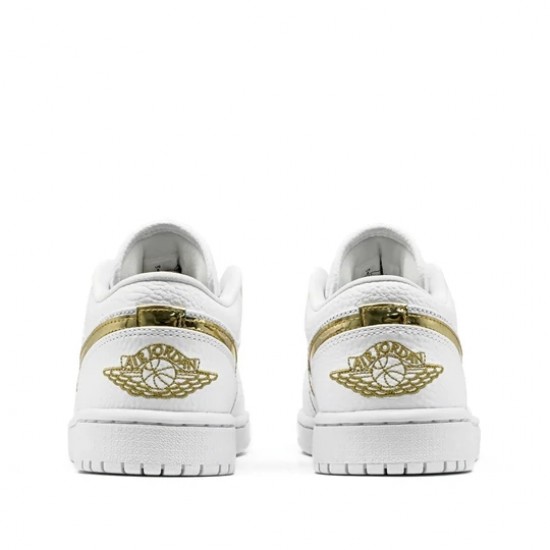 Nike Air Jordan 1 Low White Metallic Gold Homme/Femme Chaussure CZ4776-100