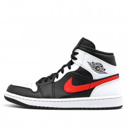 Nike Air Jordan 1 Mid "Black Chile Red White" Homme/Femme Chaussure 554724-075