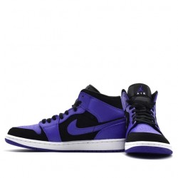 Nike Air Jordan 1 Mid "Black Dark Concord" Femme/Homme Chaussure 554724-051