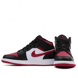 Nike Air Jordan 1 Mid "Bred Toe" Femme/Homme Chaussure 554725-066