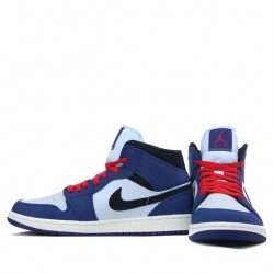 Nike Air Jordan 1 Mid "Deep Royal Blue Black" Femme/Homme Chaussure 852542-400