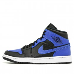 Nike Air Jordan 1 Mid "Hyper Royal Tumbled Leather" Femme/Homme Chaussure 554724-077