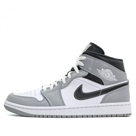 Nike Air Jordan 1 Mid Light Smoke Grey Anthracite Femme/Homme Chaussure 554724-078