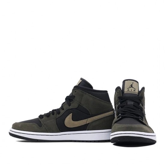 Nike Air Jordan 1 Mid Military Olive Femme/Homme Chaussure BQ6472-030