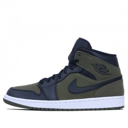 Nike Air Jordan 1 Mid "Olive Canvas" Femme/Homme Chaussure 554724-301