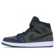 Nike Air Jordan 1 Mid Olive Canvas Femme/Homme Chaussure 554724-301