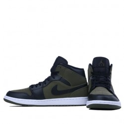 Nike Air Jordan 1 Mid "Olive Canvas" Femme/Homme Chaussure 554724-301