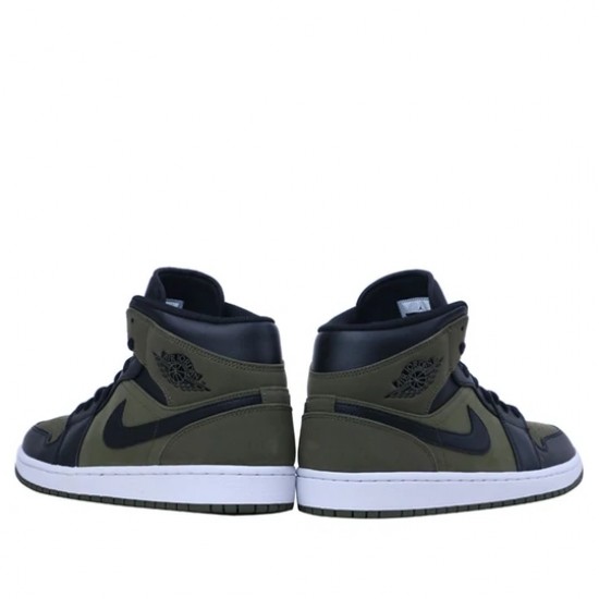 Nike Air Jordan 1 Mid Olive Canvas Femme/Homme Chaussure 554724-301