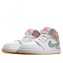 Nike Air Jordan 1 Mid "Paint Drip" Femme Chaussure DD1667-100