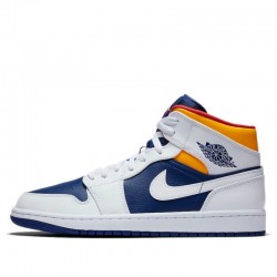 Nike Air Jordan 1 Mid "Royal Blue Laser Orange" Femme/Homme Chaussure 554724-131