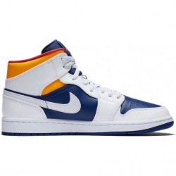 Nike Air Jordan 1 Mid "Royal Blue Laser Orange" Femme/Homme Chaussure 554724-131