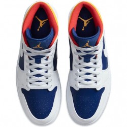 Nike Air Jordan 1 Mid "Royal Blue Laser Orange" Femme/Homme Chaussure 554724-131