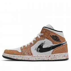 Nike Air Jordan 1 Mid SE "Brushstroke" Femme/Homme Chaussure DA8005-100