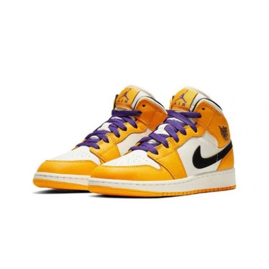 Nike Air Jordan 1 Mid SE Lakers Femme/Homme Chaussure BQ6931-700