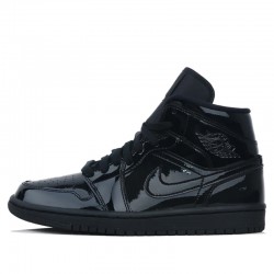 Nike Air Jordan 1 Mid SE "Triple Black Patent" Homme Chaussure BQ6472-002