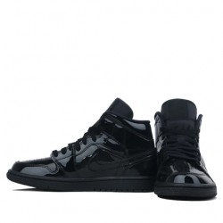 Nike Air Jordan 1 Mid SE "Triple Black Patent" Homme Chaussure BQ6472-002