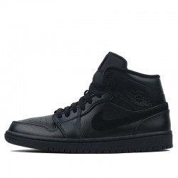 Nike Air Jordan 1 Mid "Triple Black" Femme/Homme Chaussure 554724-090