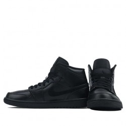 Nike Air Jordan 1 Mid "Triple Black" Femme/Homme Chaussure 554724-090