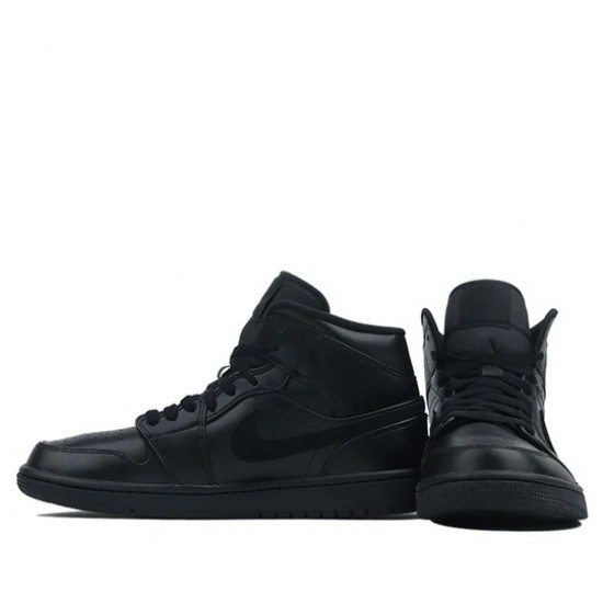 Nike Air Jordan 1 Mid Triple Black Femme/Homme Chaussure 554724-090