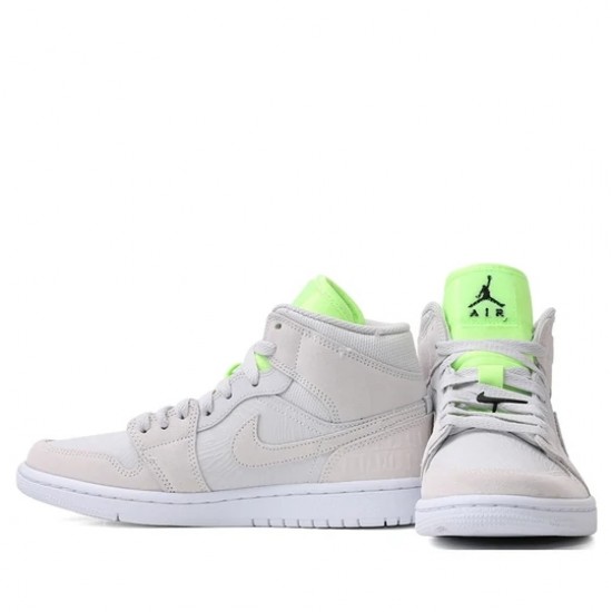 Nike Air Jordan 1 Mid Vast Grey Ghost Green Femme/Homme Chaussure CV3018-001