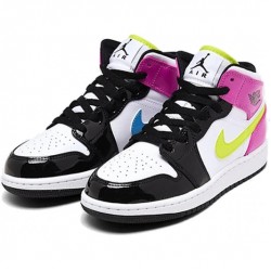 Nike Air Jordan 1 Mid "White Black Cyber Pink" Femme Chaussure CZ9835-100