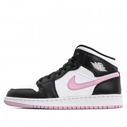 Nike Air Jordan 1 Mid "White Black Light Arctic Pink" Homme/Femme Chaussure 555112-103