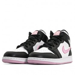 Nike Air Jordan 1 Mid "White Black Light Arctic Pink" Homme/Femme Chaussure 555112-103