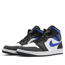 Nike Air Jordan 1 Mid "White Black Racer Blue" Homme/Femme Chaussure 554724-140