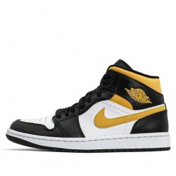 Nike Air Jordan 1 Mid "White Pollen Black" Femme/Homme Chaussure 554724-177