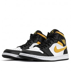 Nike Air Jordan 1 Mid "White Pollen Black" Femme/Homme Chaussure 554724-177