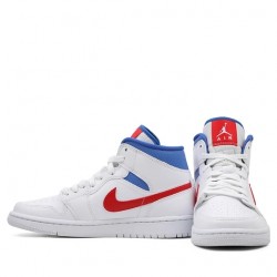 Nike Air Jordan 1 Mid "White Red Royal" Femme/Homme Chaussure BQ6472-164