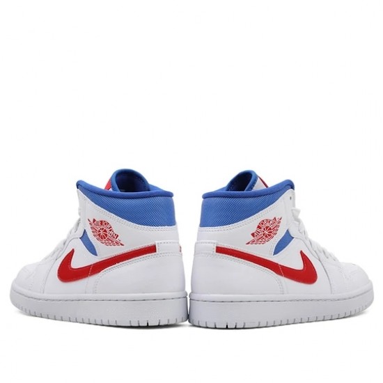 Nike Air Jordan 1 Mid White Red Royal Femme/Homme Chaussure BQ6472-164