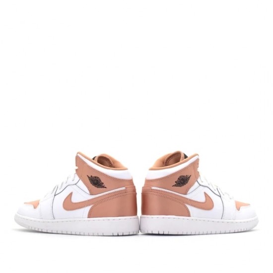 Nike Air Jordan 1 Mid White Rose Gold GS Chaussure 555112-190