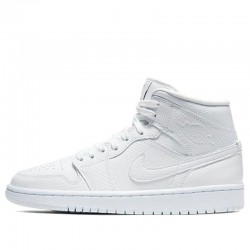 Nike Air Jordan 1 Mid "White Snakeskin" Femme/Homme Chaussure BQ6472-110