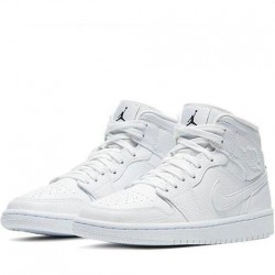 Nike Air Jordan 1 Mid "White Snakeskin" Femme/Homme Chaussure BQ6472-110