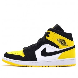 Nike Air Jordan 1 Mid "Yellow Toe Black" Femme/Homme Chaussure 852542-071