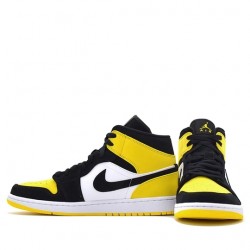 Nike Air Jordan 1 Mid "Yellow Toe Black" Femme/Homme Chaussure 852542-071