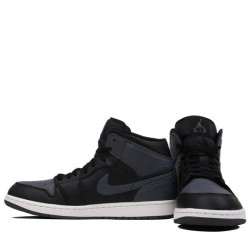 Nike Air Jordan 1 Retro Mid "Black Dark Grey" Homme/Femme Chaussure 554724-041