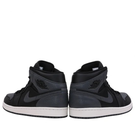 Nike Air Jordan 1 Retro Mid Black Dark Grey Homme/Femme Chaussure 554724-041