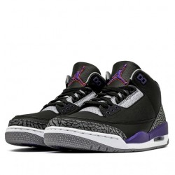 Air Jordan 3 Retro "Black Court Purple" Homme/Femme Chaussure CT8532-050