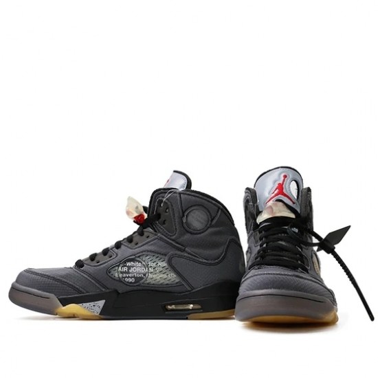 Air Jordan 5 Retro Off-White Black Homme Chaussure CT8480-001