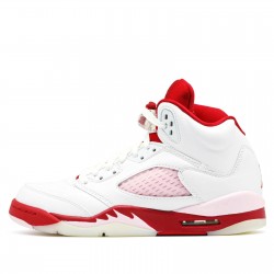 Air Jordan 5 Retro "White Pink Red" Homme/Femme Chaussure 440892-106