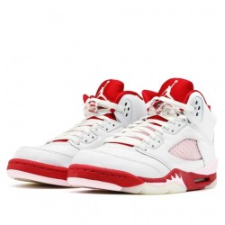 Air Jordan 5 Retro "White Pink Red" Homme/Femme Chaussure 440892-106