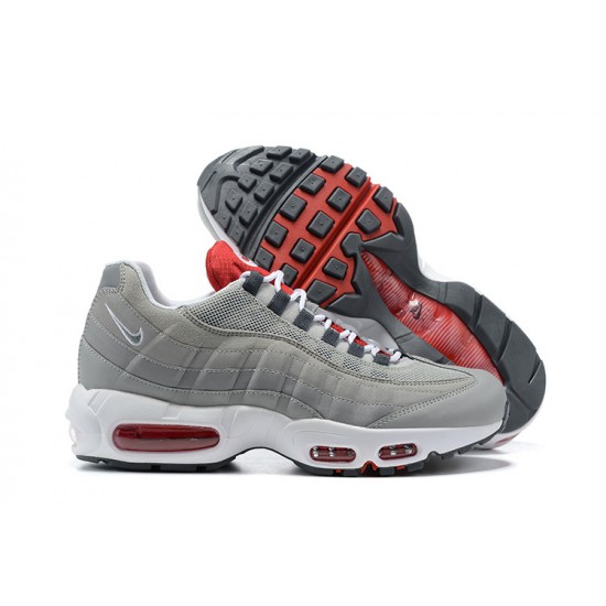 Nike Air Max 95 TT Gris Blanc and Rouge Chaussure Homme