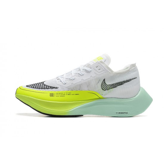 Nike ZoomX VaporFly NEXT% Blanc Jaune Chaussure Femme/Homme